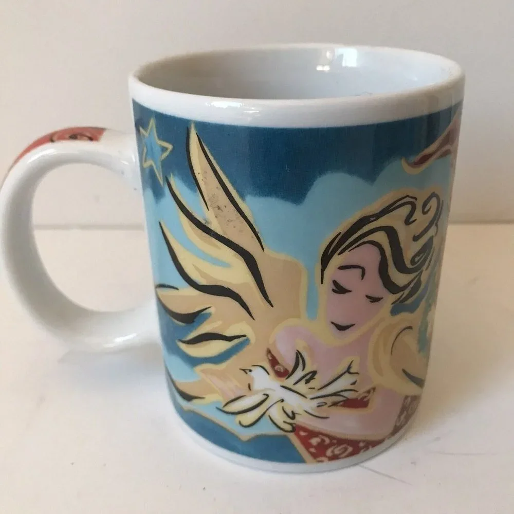 Starbucks Home for the Holidays angel mug coffe‎ cup Mary Graves Christmas